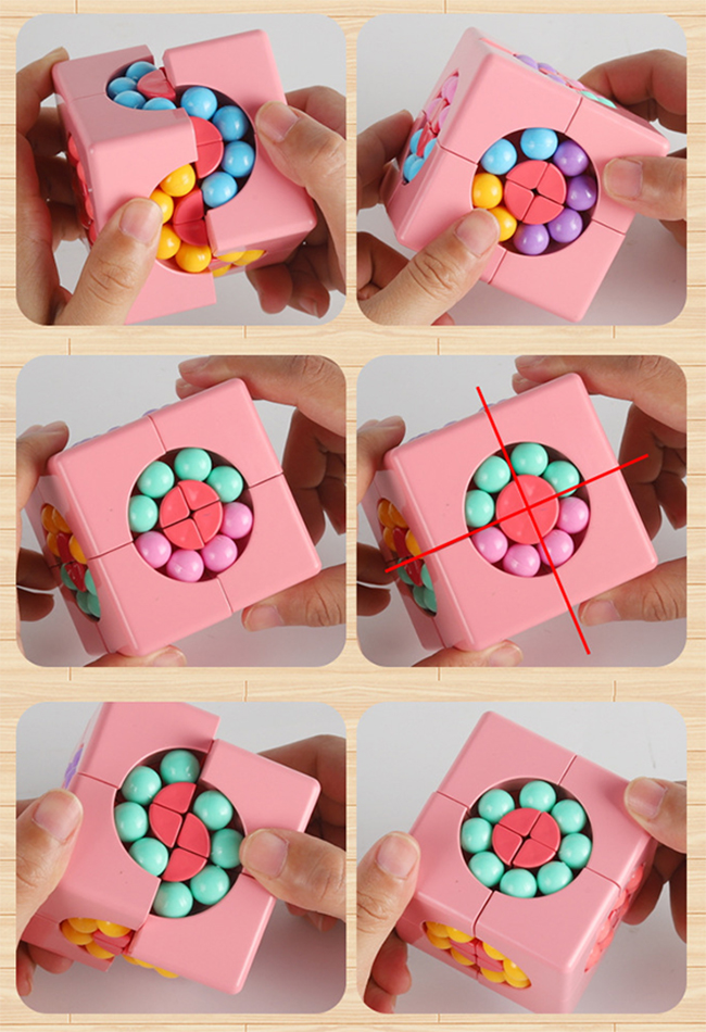 JP Rotating Magic Beans 2x2x2 Magic Cube Pink